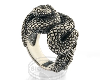 Sterling Silver Snake Ring - Majestic Wildlife Collection