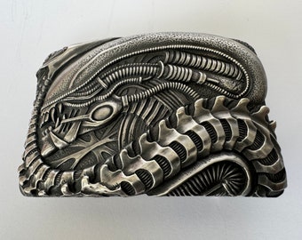Unique 925 Sterling Silver Belt Buckle Alien Vs Predator on