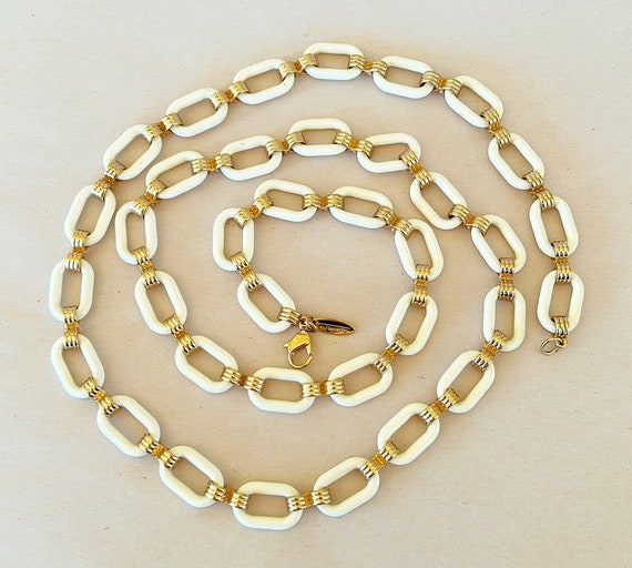 Classic signed Talbots metal oval link necklace. - image 2