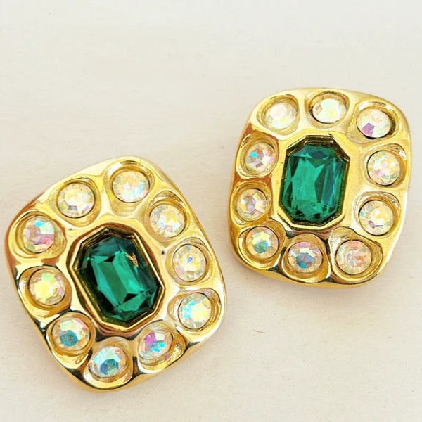 80s Kalinger style large statement clip on earrings