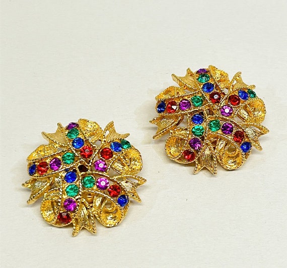 Fabulous large statement clip on earrings from th… - image 1