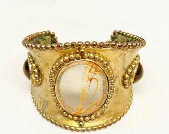 1980s signed CAROLEE statement cuff bracelet.