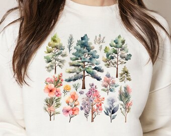 Felpa Evergreen Trees: regalo per amanti della natura, escursionismo e campeggio