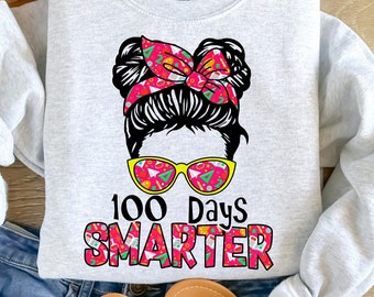 100 Days Smarter SVG: Teacher Shirt Design, Retro Girl (Digital Download)
