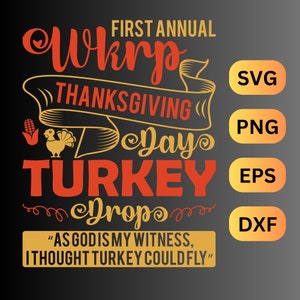 Ringraziamento WKRP Turkey Drop, Turkey Drop, SVG, Png, Eps, Dxf, AI, Pdf