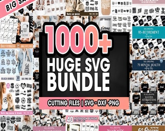 Mega SVG-bundel: T-shirtontwerpen, bloemenclipart (digitale download)
