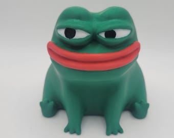 3 1/2&quot; Tall Pepe Meme Frog Figurine: 3D Printed.