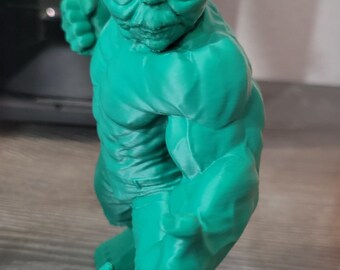 Grote Swolda: Hulk gemengd met Yoda (3D-geprint: 7 1/2" hoog)