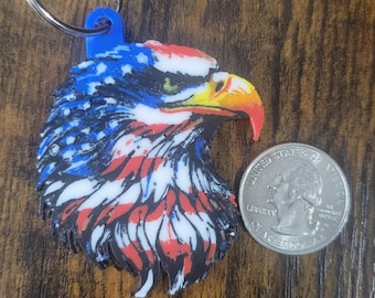 Dubbelzijdige American Eagle-sleutelhanger: 3D-geprint.
