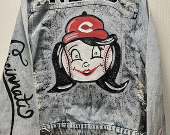 Custom Cincinnati Reds Denim Jacket