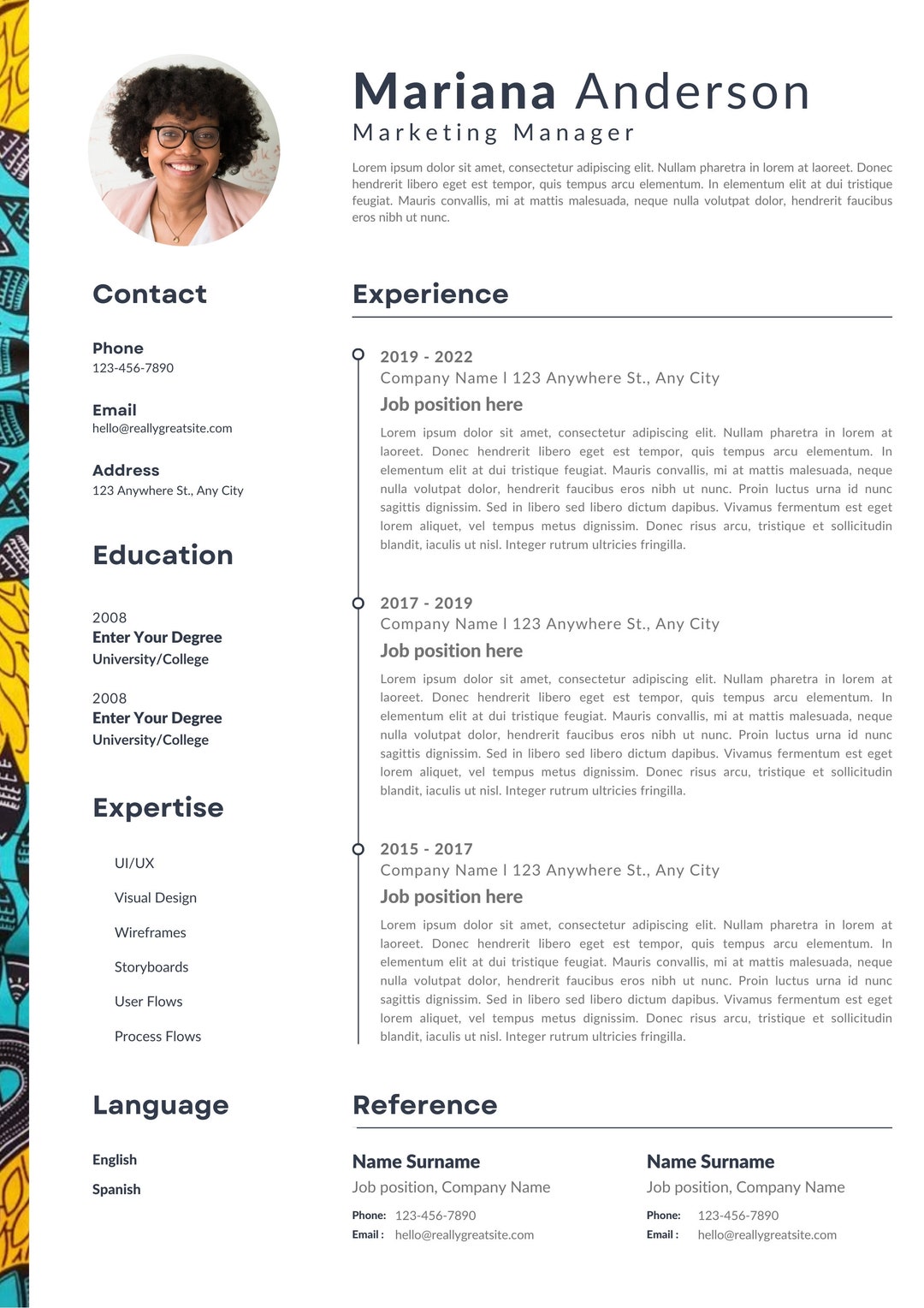 African Theme Résumé Template - Etsy