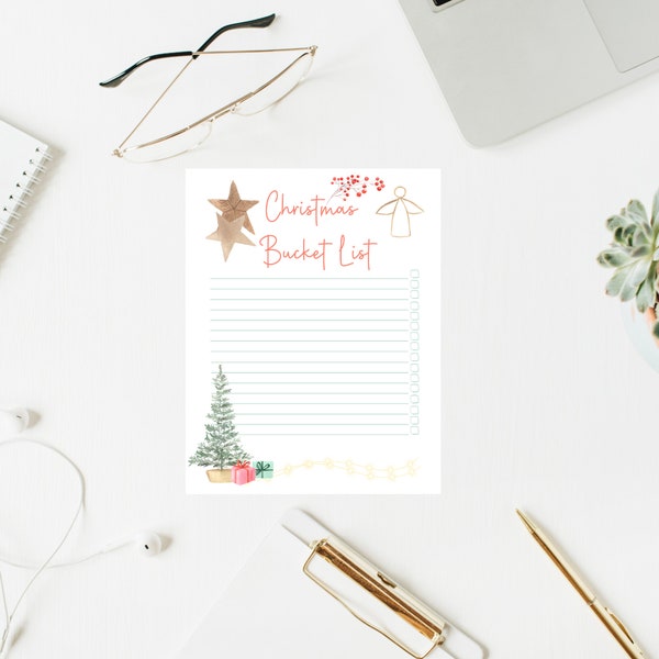 Christmas Bucket list, Holiday Planner, Festive Activities, Printable Christmas List Template, Christmas To-do List, DIY Christmas Goals