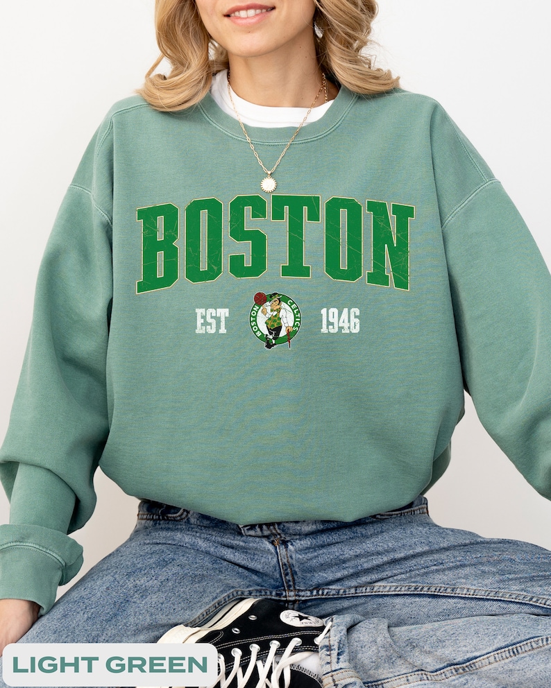 Boston Basketball Vintage Style Comfort Colors Sweatshirt, Boston