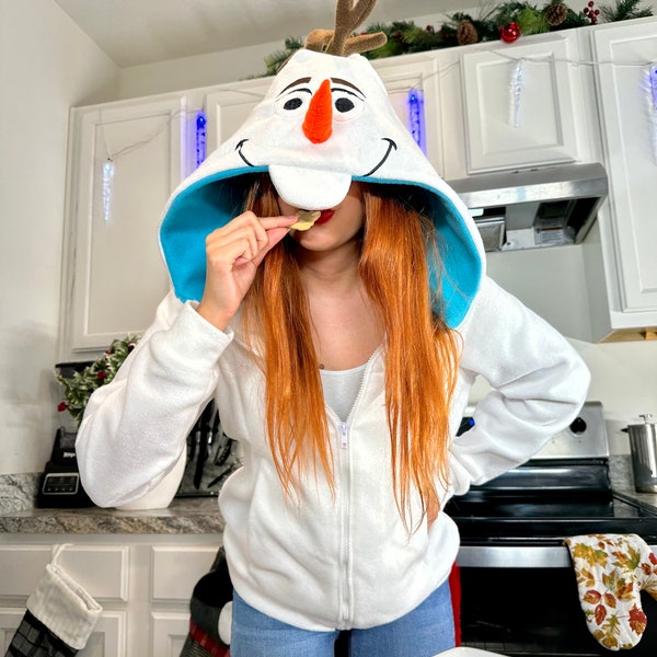 Olaf Hoodie custom for valentines days,hoodie white Olaf  the frozen, couples hoodie olaf gift, christmas gift hoodie for ugly sweater