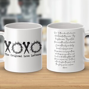La taza original de cartas de amor, XOXO, taza religiosa, la oración de los Señores, regalo cristiano, taza religiosa, regalo para ella, regalo para él, regalo de oración