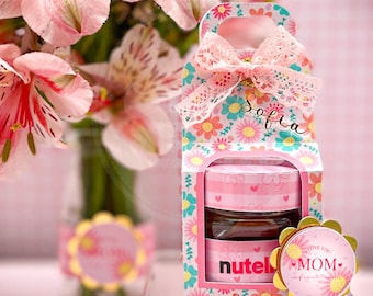 Plantilla de minicaja de Nutella: recuerdo de fiesta, 25 g (SVG, ESTUDIO, PDF)