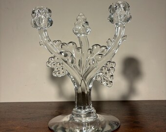 1930s Heisey Glass Grape Cluster Candelabra