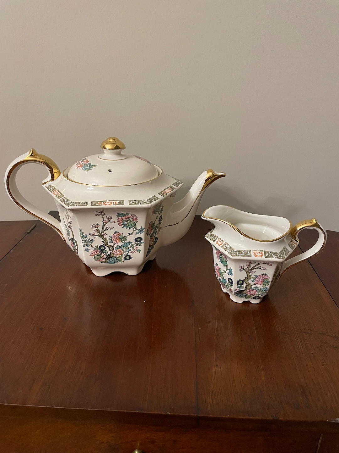 Vintage Sadler English Teapot Set With Creamer and Sugar Etsy