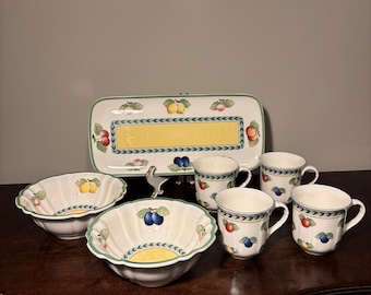 Villeroy & Boch French Garden Bowl Sandwich Platter Cups 1748