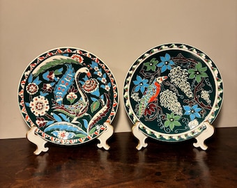 Kutahya Türkiye Wall Ceramic Plates Ugur Cini Hand Made 8.75”