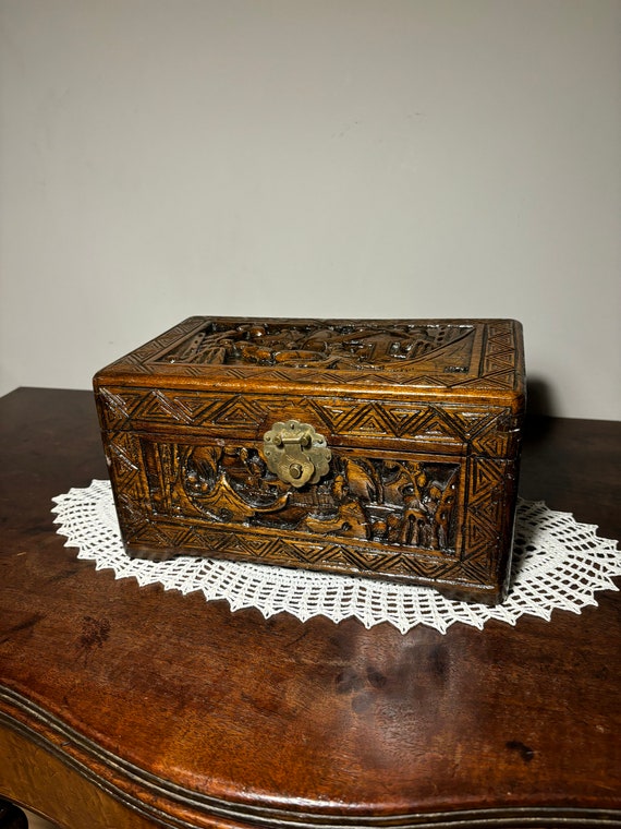Camphor Wood Box Hand Carved Chest