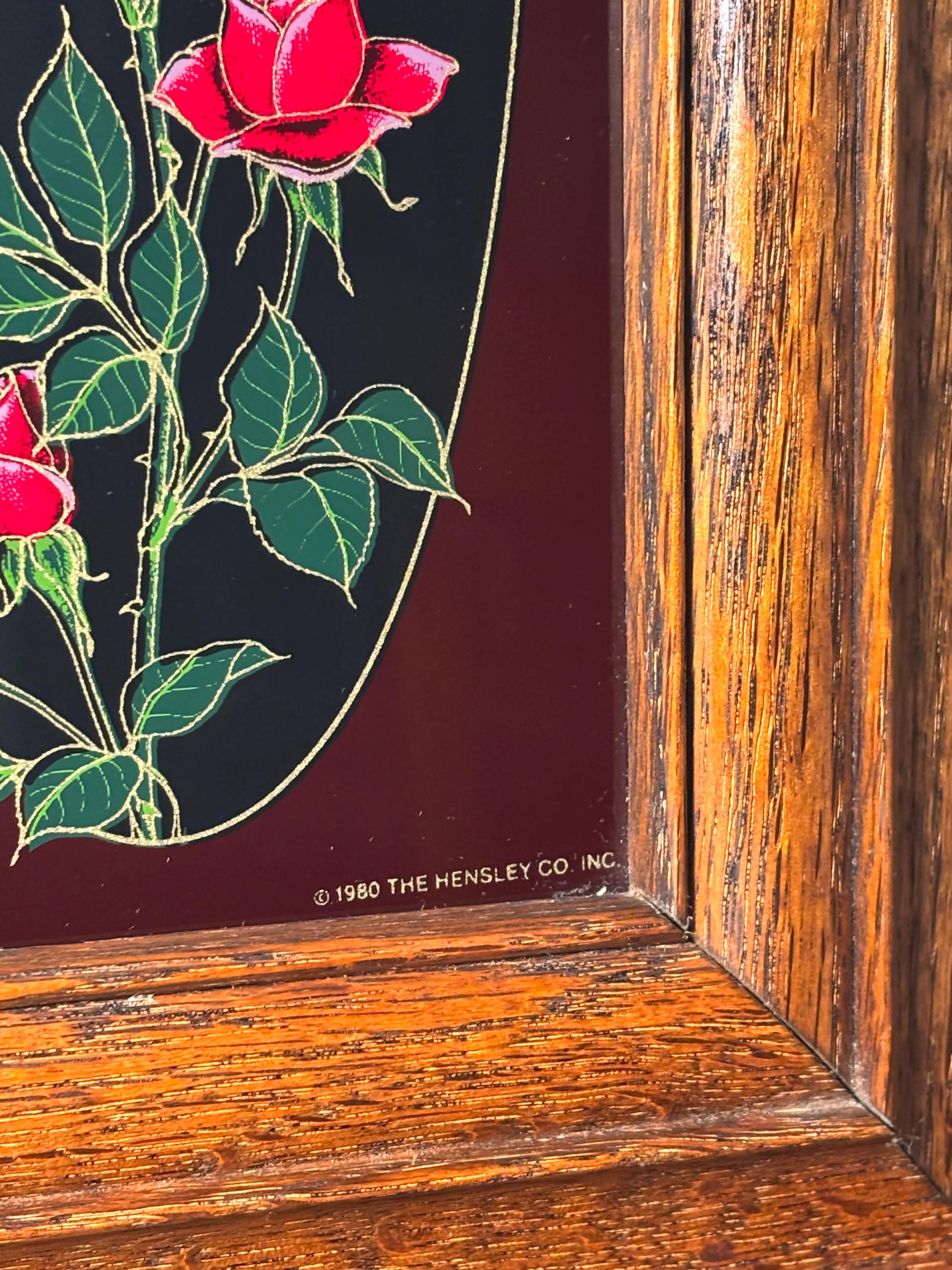 1980 Hensley Wooden Mirror With Two Flower Panels 21.25”x16.25” - Etsy