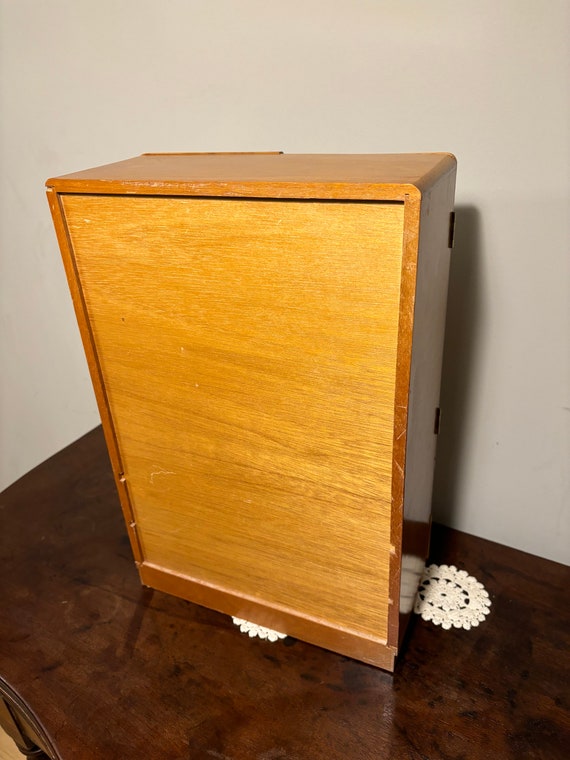 VTG Jewelry Box Wooden With Two Carousels Art Dec… - image 8