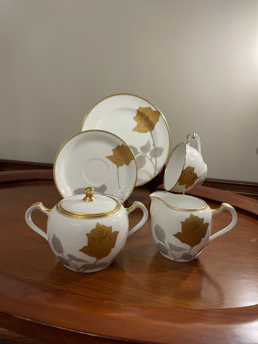 Okura Japan Golden Rose Tea Set Etsy