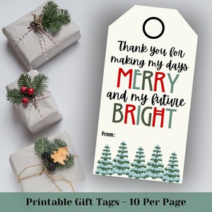 Printable Holiday Gift Tags for Teachers