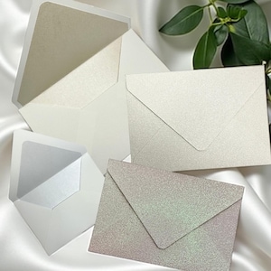 Handgefertigte Umschlag-Upgrades - Sparkle-, Metallic Lined- und Glitter-Optionen - a1, a2, a4, a7 Umschläge