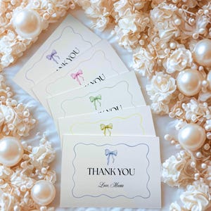 Personalized Thank You Card Set- Printed - 5x3.5 A1 - Bow Thank you card stationary