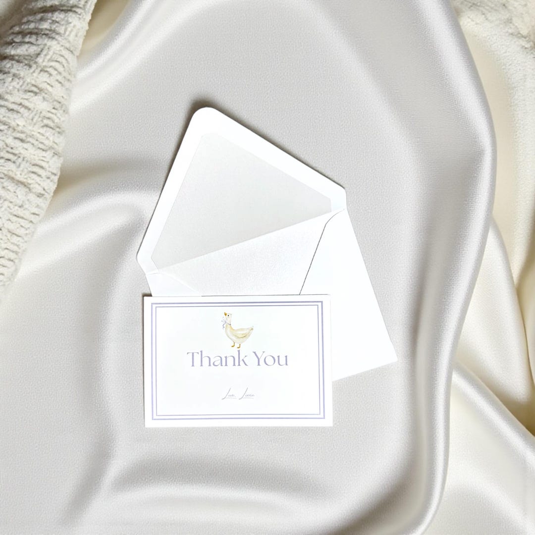 Goose Envelope Personalized Goose Thank You Cards | Pearl Lined Envelopes - Etsy