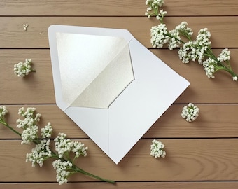 Handmade Opal Shimmer Lined Envelopes: Luxury Card - Invitation Envelopes