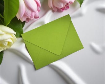 Chartreuse Envelopes | Handmade | Euro Flap | Textured | Wedding, Invitations, Stationery