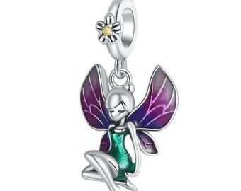 Pendentif Disney Fée Clochette assise en argent sterling S925