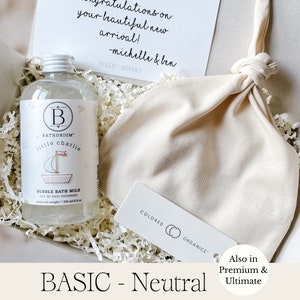 Geschlechtsneutraler Neugeborenen Geschenkkorb, neuer Baby-Geschenkkorb, neues Mama-Care-Paket, neue Eltern-Geschenkbox, Baby-Bad-Kit, personalisierte Babyparty