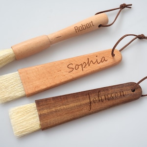 Cepillo De Aceite Para Barbacoa, Mango De Madera De Haya Con Cerdas De Cerdo, Cepillo Redondo Para Hornear Y Limpieza De Molinillo De Café, Juego Multifuncional De 3 Piezas