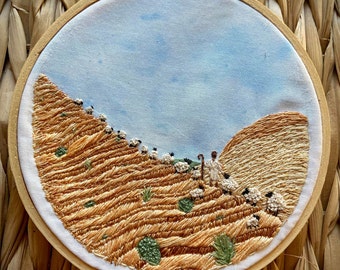 The Good Shepherd Bible Embroidery Kit, Mother's day gift, beginner-friendly, Christian craft, sheep