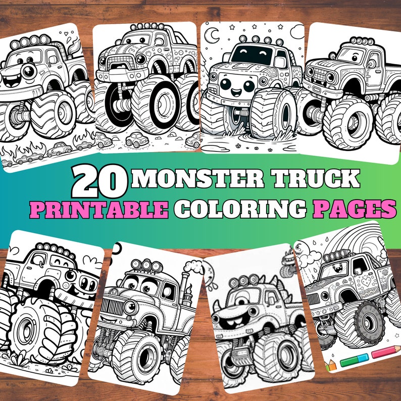 Coloring Pages for Kids, Toddlers, Monster Truck COLORING Preschoolers