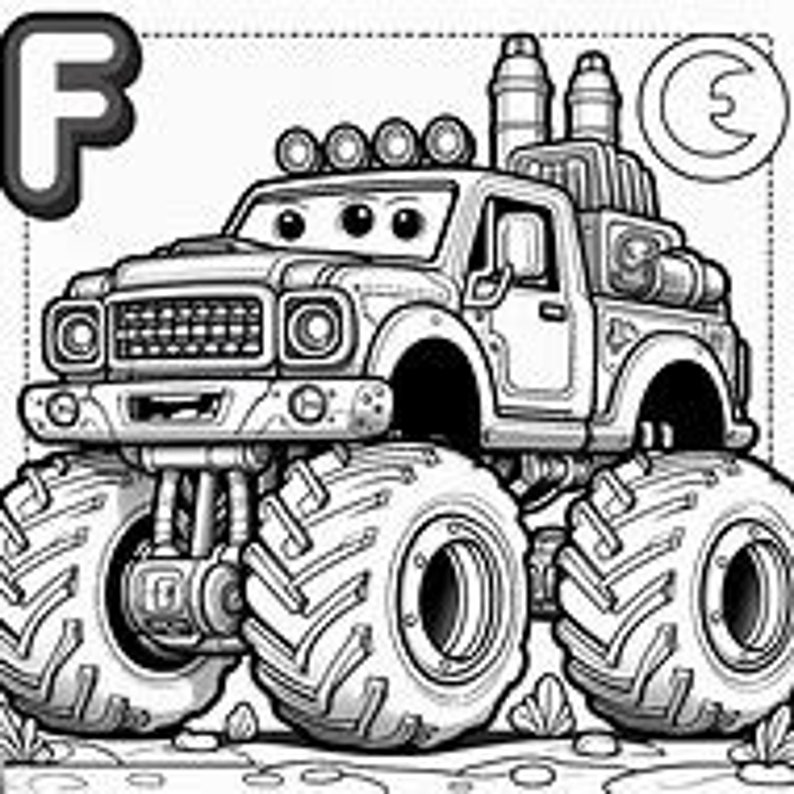 Coloring Pages for Kids, Toddlers, Monster Truck COLORING Preschoolers