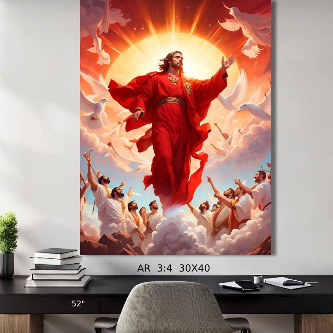 Divine Figure in Red Robe Ethereal Ascendancy Illustration, a Glorious