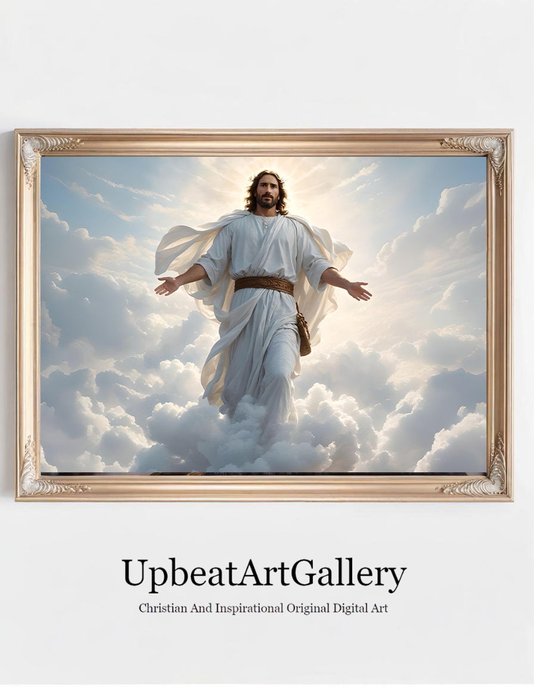 Divine Savior Descending Horizontal Christian Faith Printable Sacred ...