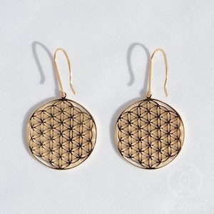 flower of life earrings 18K gold