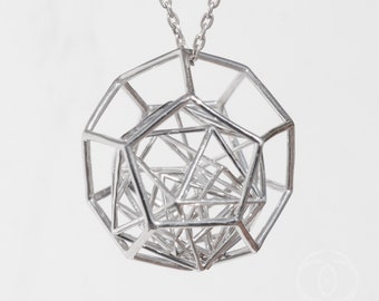 Platonic solid pendant silver