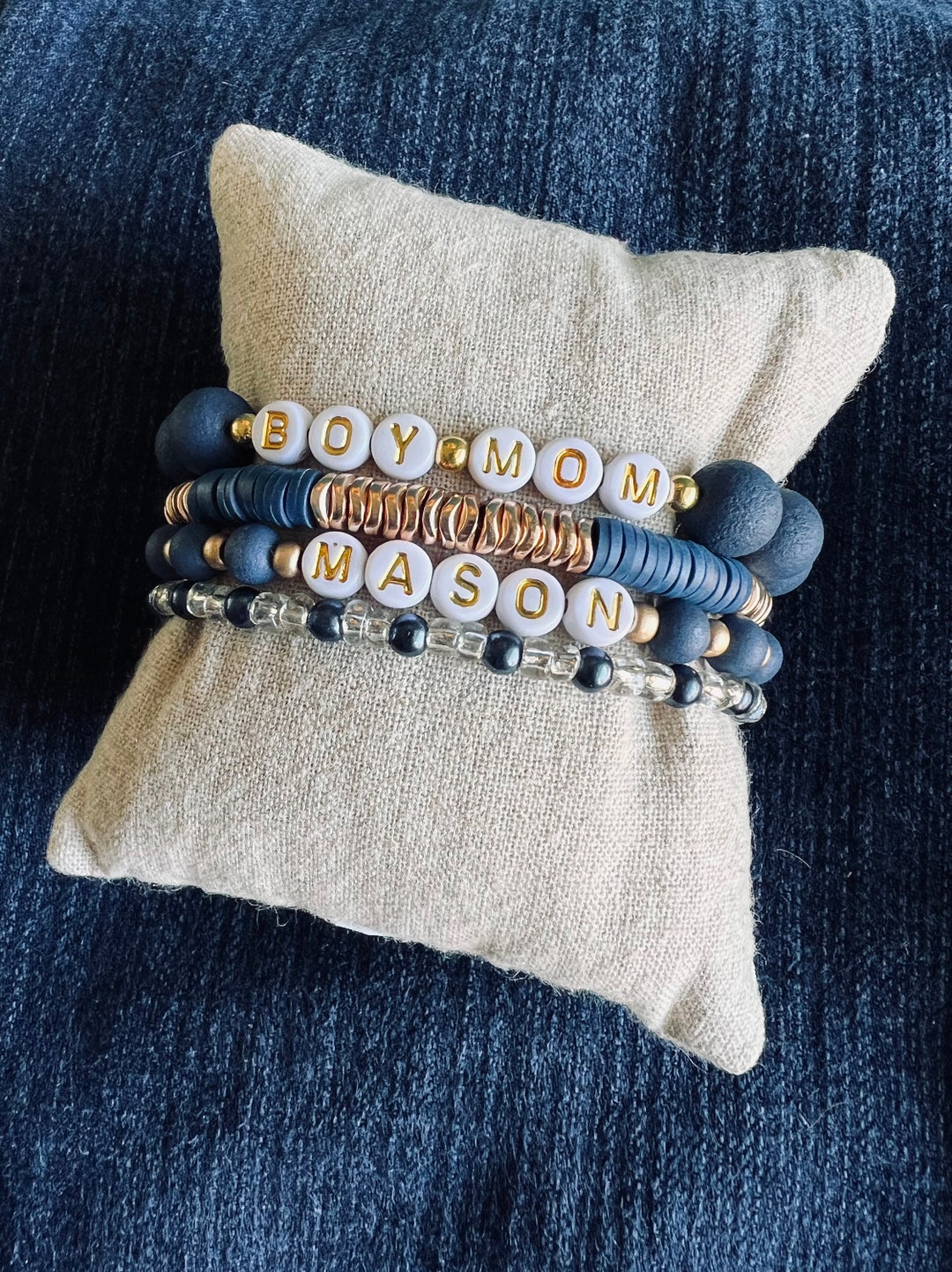 Boy Mom Bracelet, Mom Jewelry Stack of 4 Etsy