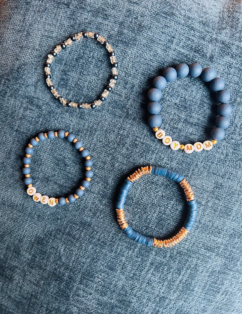 Boy Mom Bracelet, Mom Jewelry Stack of 4 Etsy