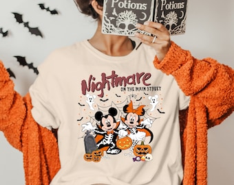 Disneyland Halloween 2025 Nightmare Shirt, Mickey Minnie Halloween Shirt, Retro Disneyworld Halloween Shirt, Mickey Not So Scary
