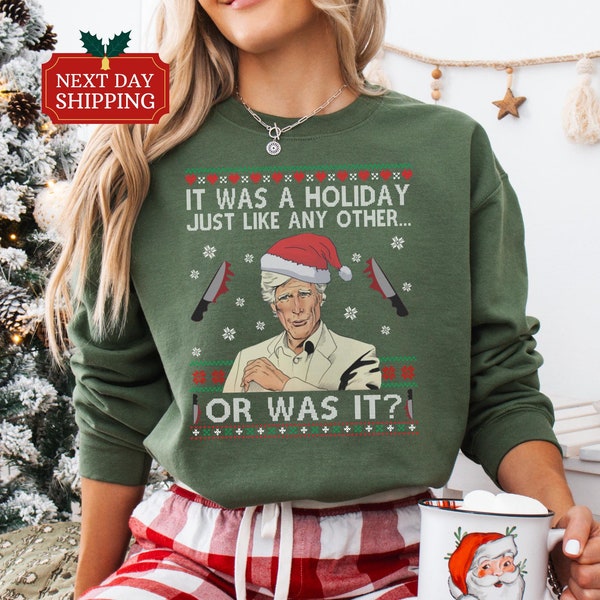 True Crime Ugly Christmas Sweater Party Sweatshirt, Funny Christmas Sweater, Funny Christmas Sweatshirt, Christmas Sweater Party
