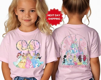 Watercolor Disney Castle Kids Shirt, Princess Happily Ever After Tee, Disney World Outfit for Girls, Disneyland Kids Tee, Magical Park Shirt