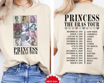 Princess Eras Tour Shirt, Disney Princess Tour Tee, Disney Princess Characters Shirt, Disney Girl Trip Shirt, Disneyland Shirt